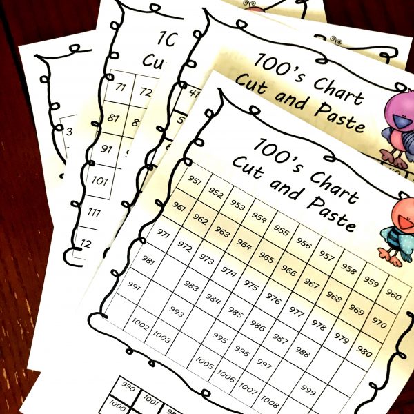 5 FREE Hundreds Chart with Missing Numbers - Cut and Paste Activities