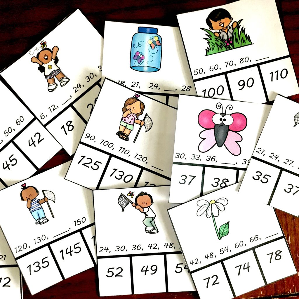 60 Skip Counting Clip Cards for The Numbers Two Through Fifteen