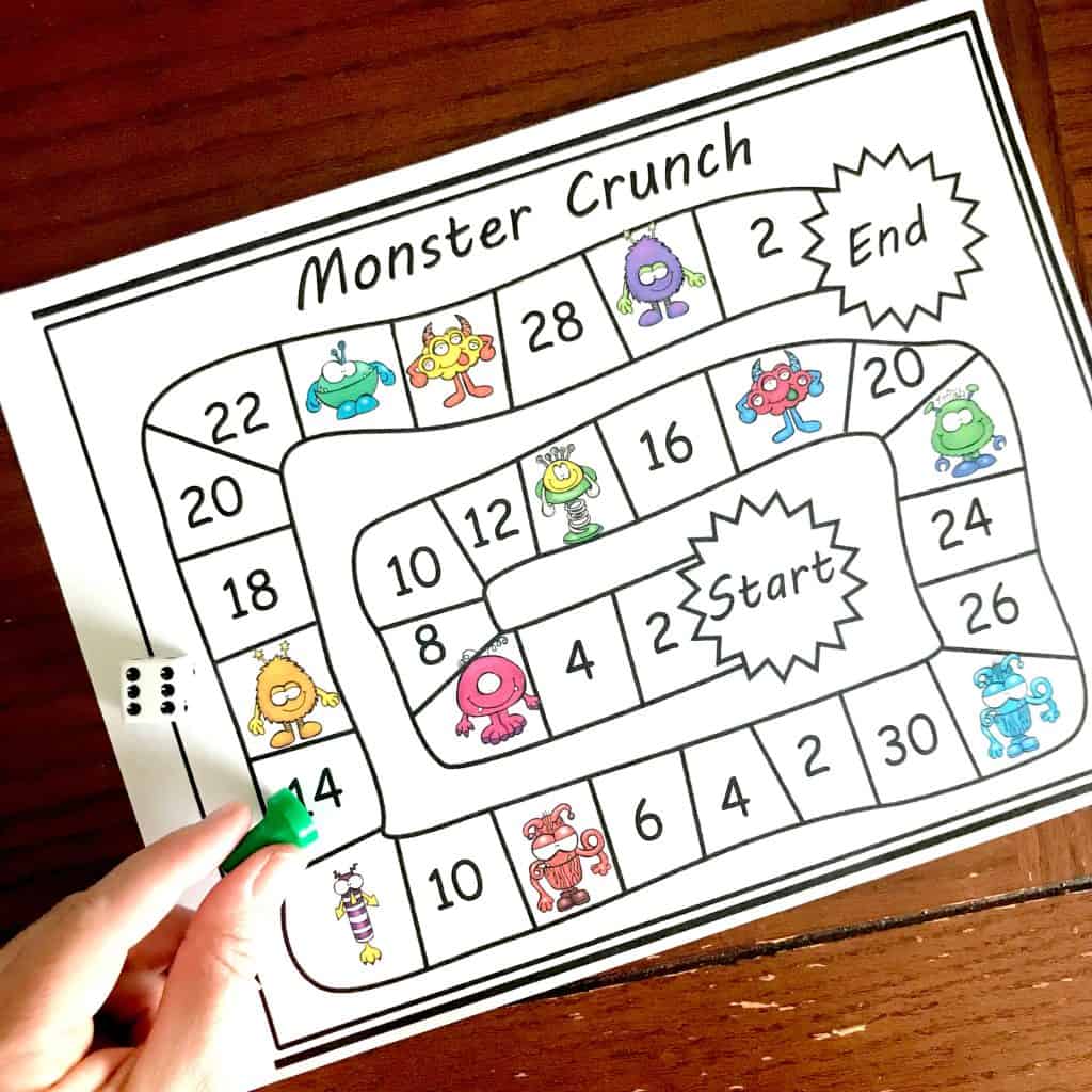 Skip counting game with monsters.