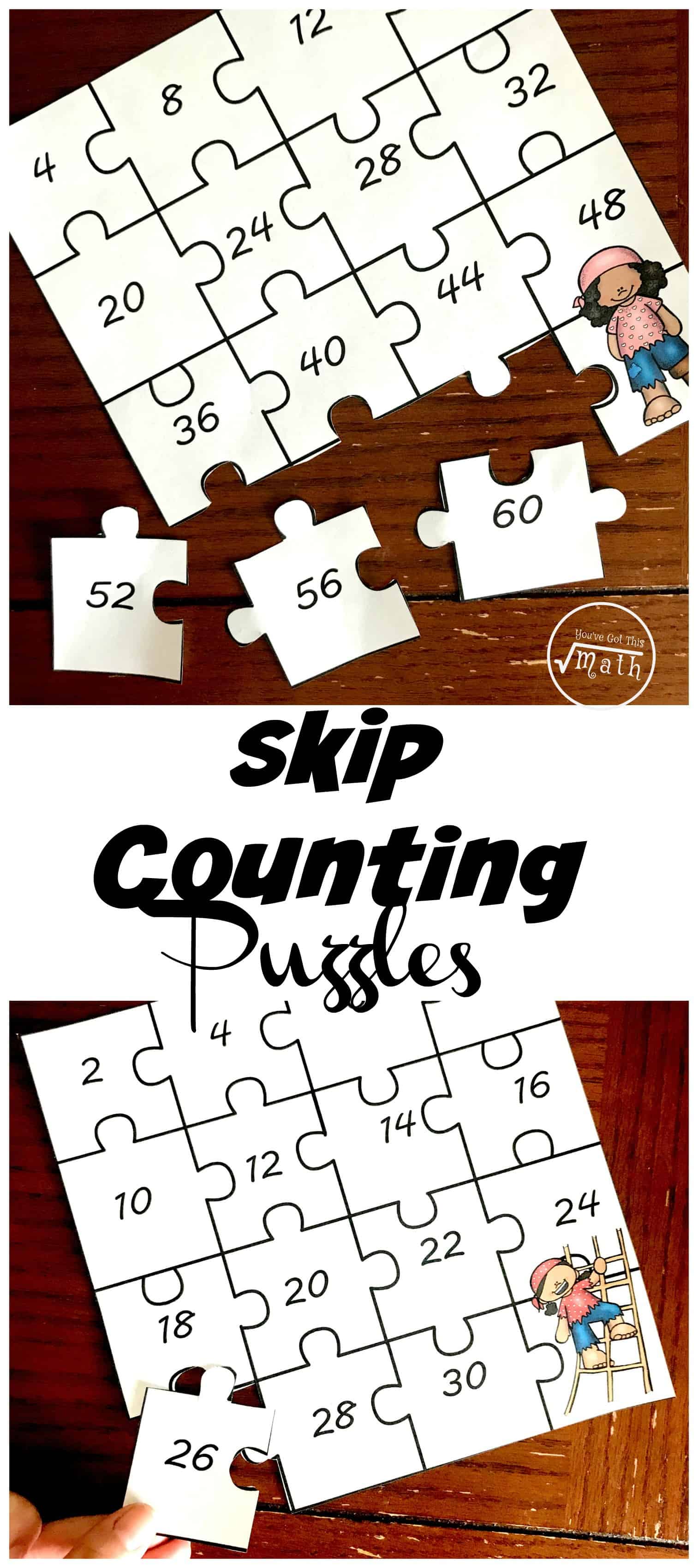 Do your children love puzzles? Then these skip counting puzzles are a wonderful way to practice skip counting and build some schema for multiplication times tables. 