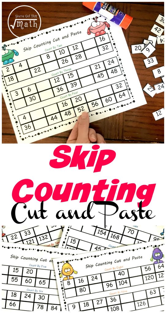 5 Cut and Paste Skip Counting Worksheets Free