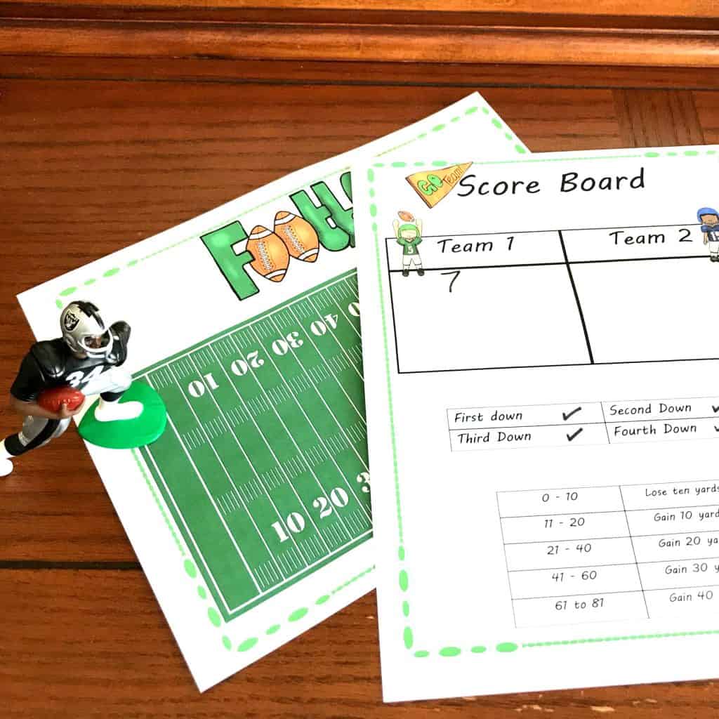 FREE No-Prep Multiplication Facts Practice Game with a Football Theme