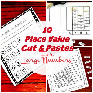 FREE Ordering Large Numbers Cut and Paste Activity