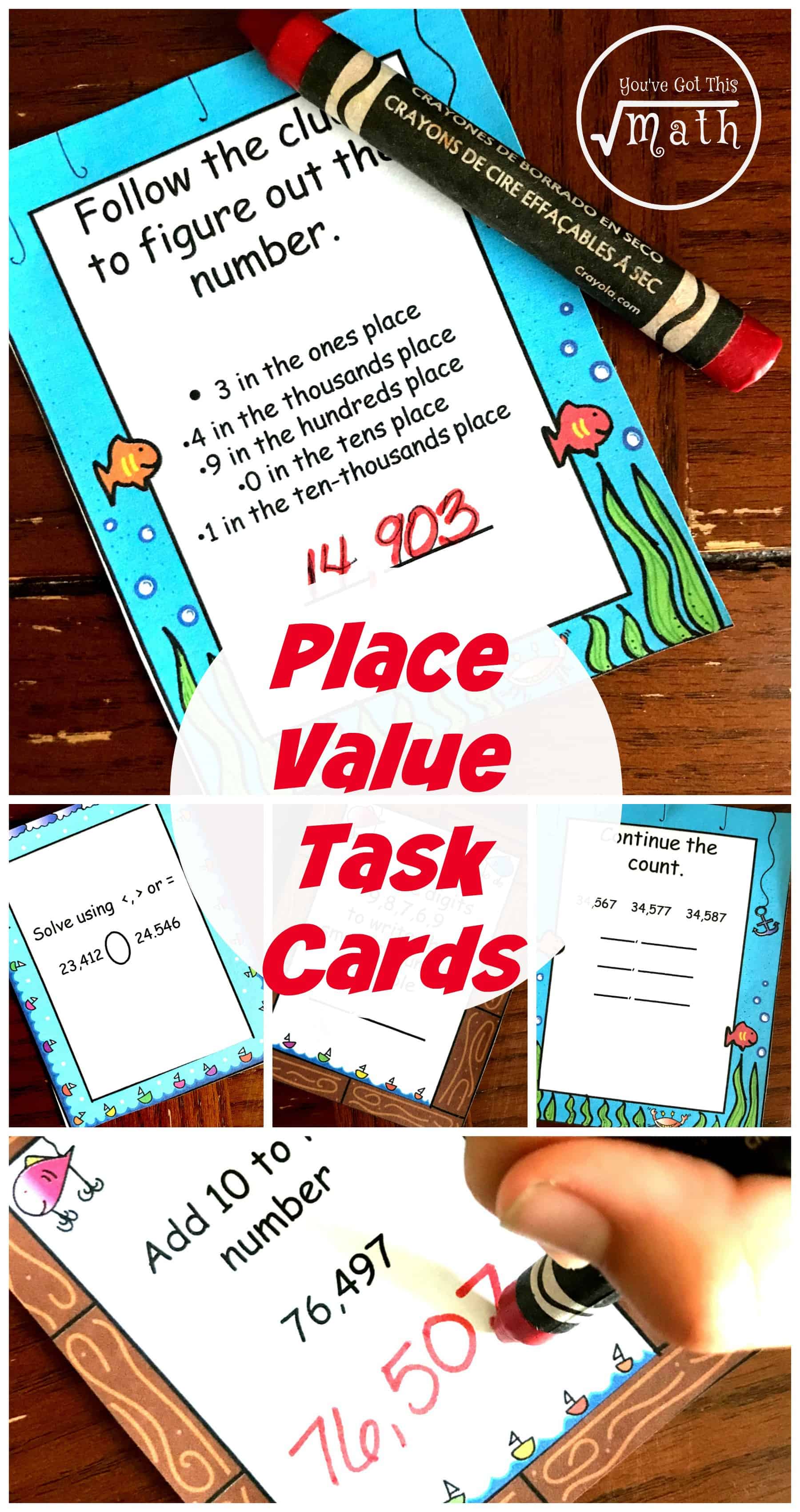 Helping children understand place value for large numbers is important. These task cards help children learn the value of digits, comparing and ordering numbers, and practice counting.