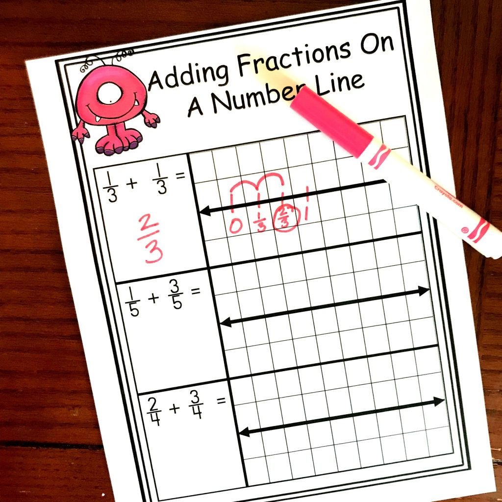 FREE Worksheets for Adding Fractions With Unlike Denominators on a Number Line