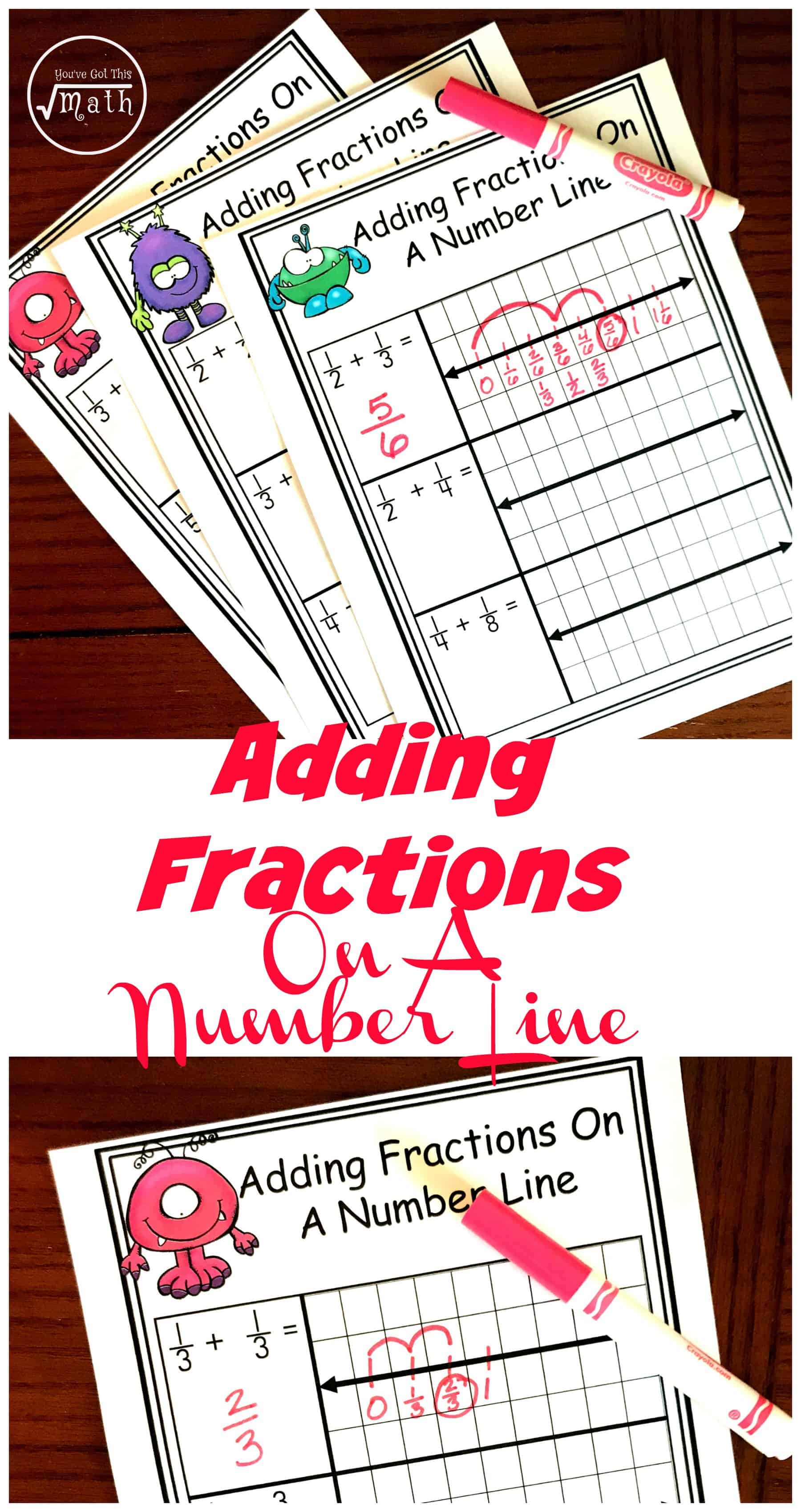FREE Worksheets for Adding Fractions With Unlike Denominators on a Number Line