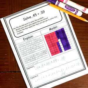 FREE Visual Worksheet For Multiplying Decimals by Whole Numbers
