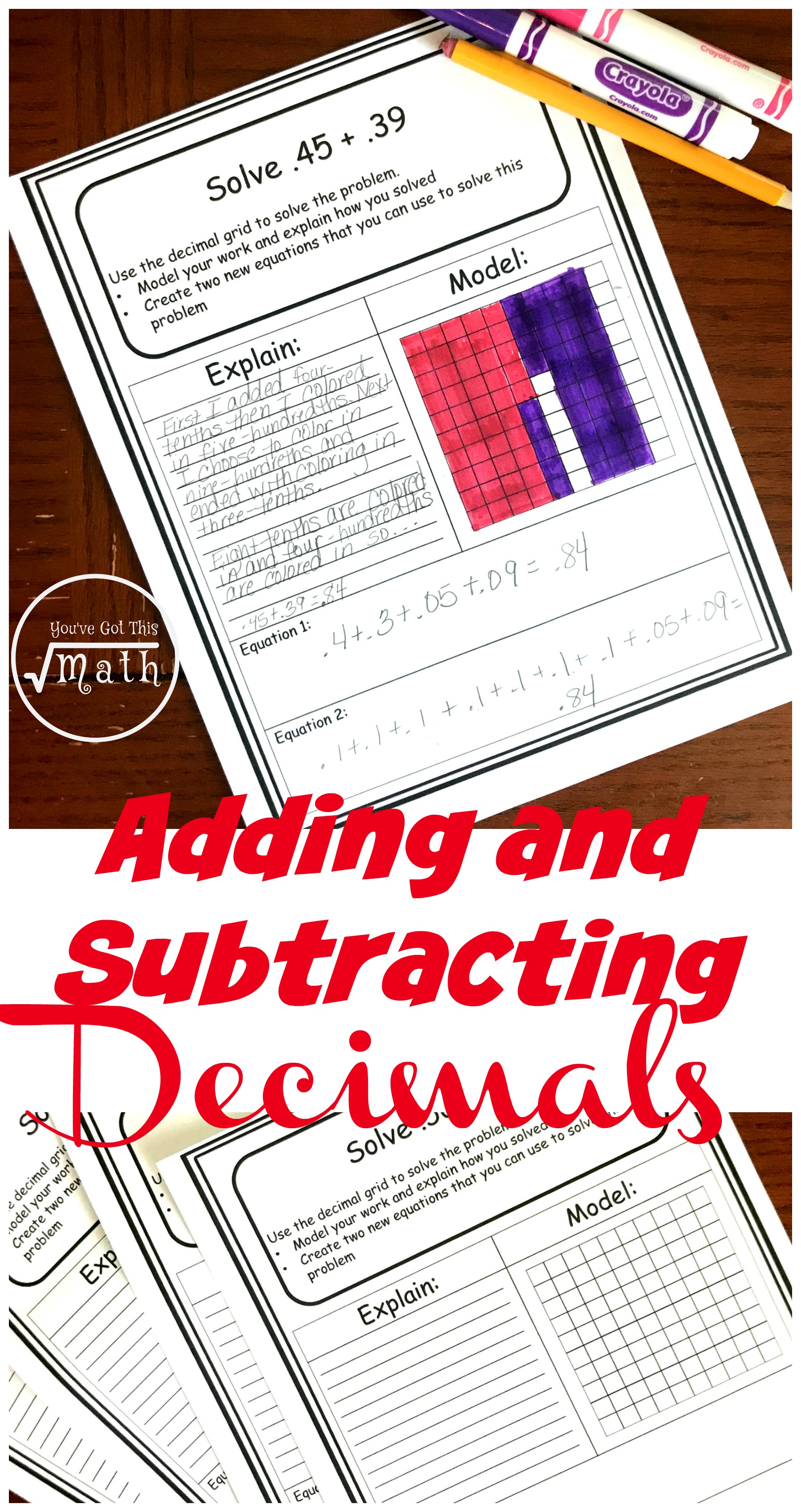 adding decimals on grids