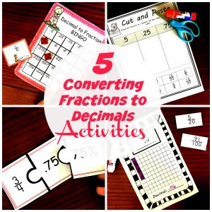 FREE Printable and Low-Prep Fraction To Decimal Game