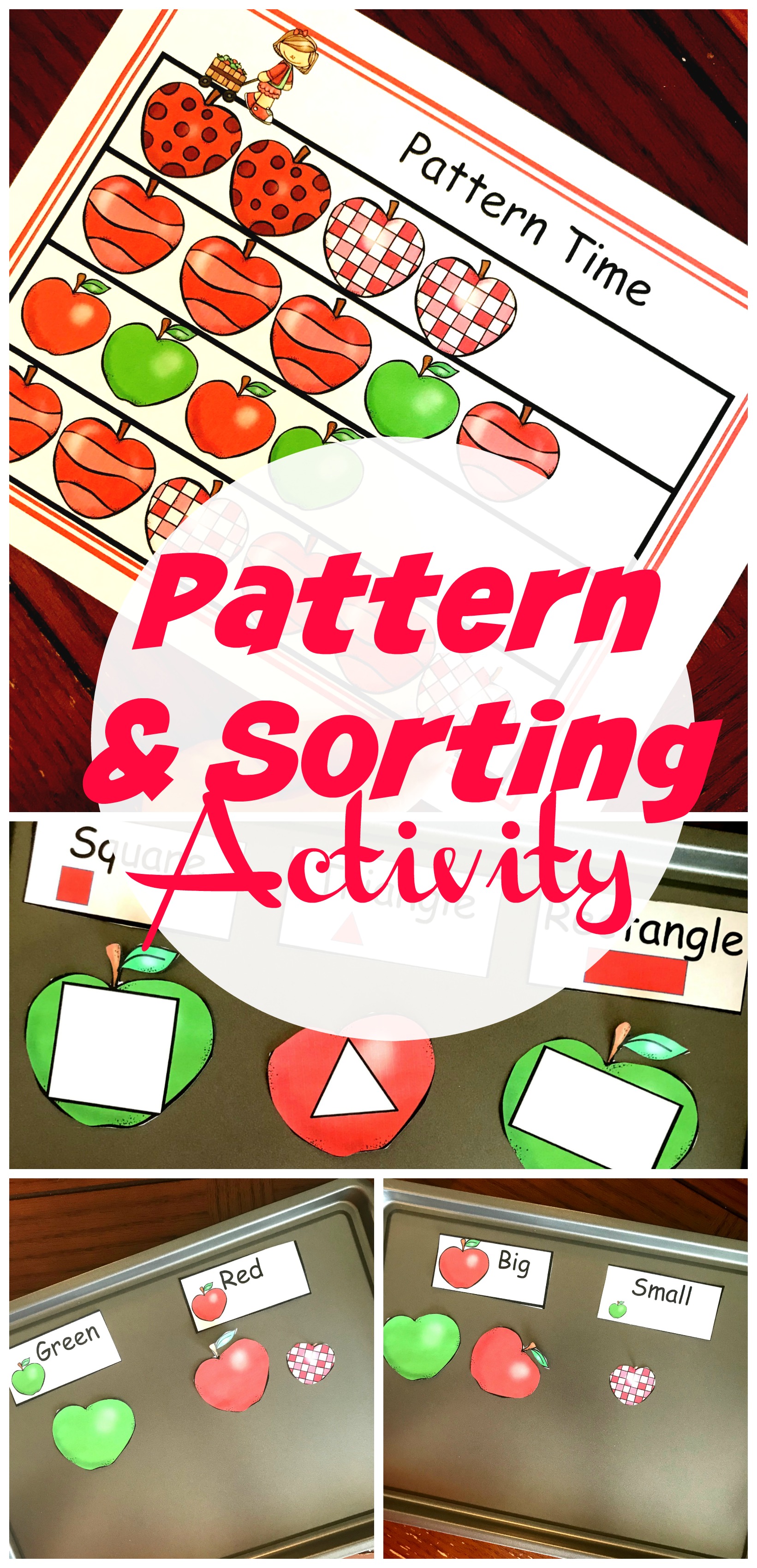 Preschool Pattern Activity with an apple theme. 