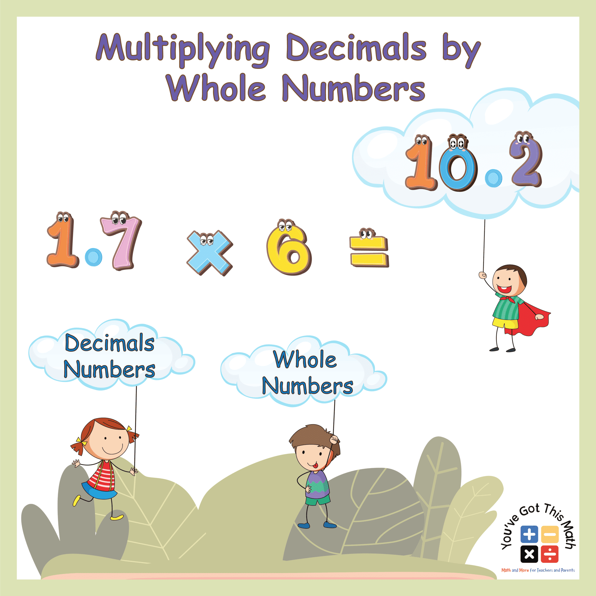 5 Free Multiplying Decimals by Whole Numbers Worksheets