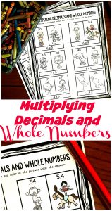 FREE Multiplying Decimals and Whole Numbers Coloring Worksheet