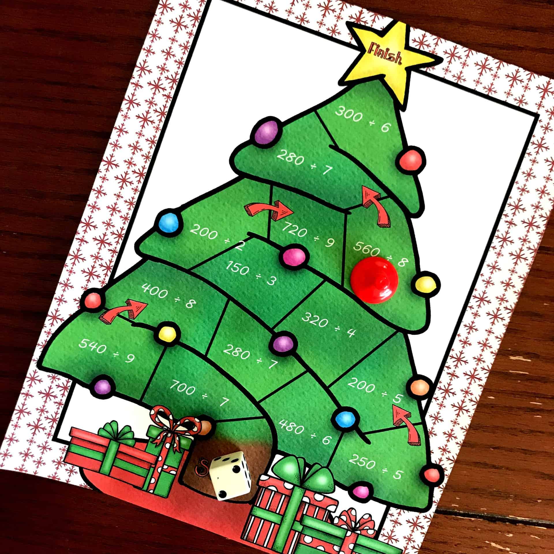 FREE No-Prep Christmas Game For Dividing Multiples of 10 by a Single Digit