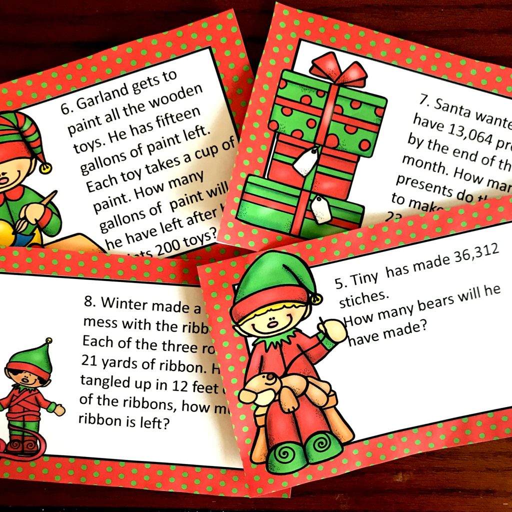 FREE Challenging Christmas Multiplication and Division Word Problems