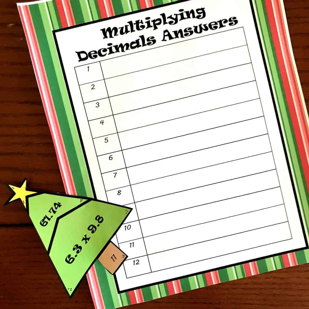 FREE Multiplying Decimals Activity (Christmas Tree Puzzles)