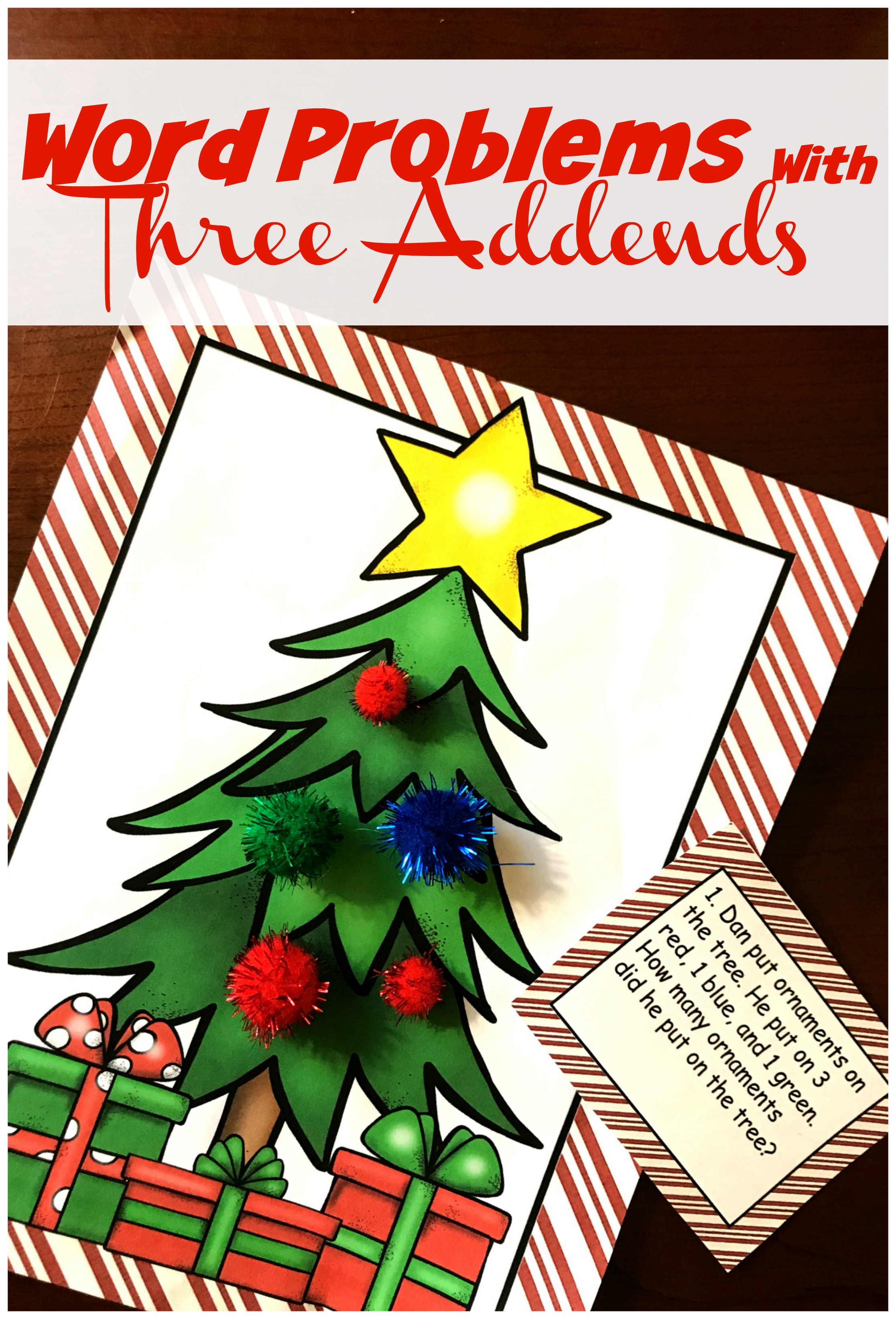 FREE Christmas Word Problems with Multiple Addends and Sums to 20