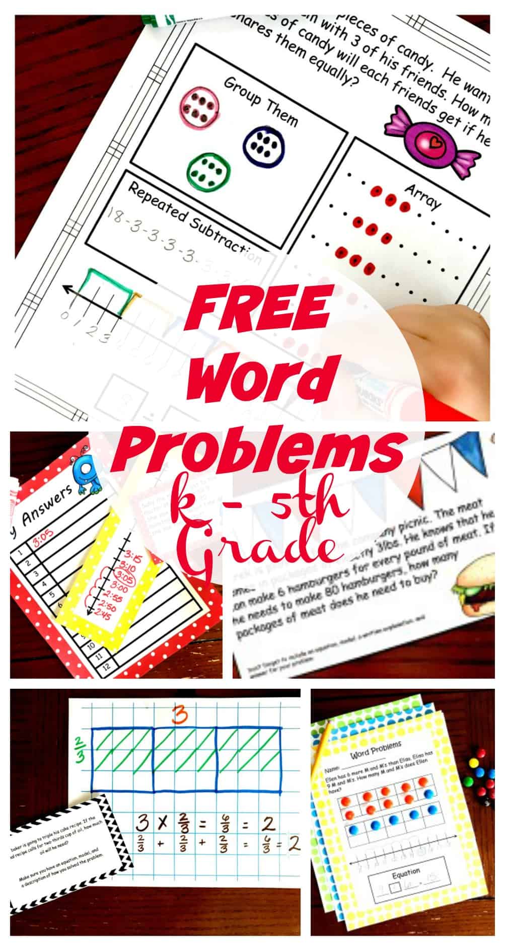 assortment of math word problems for kids