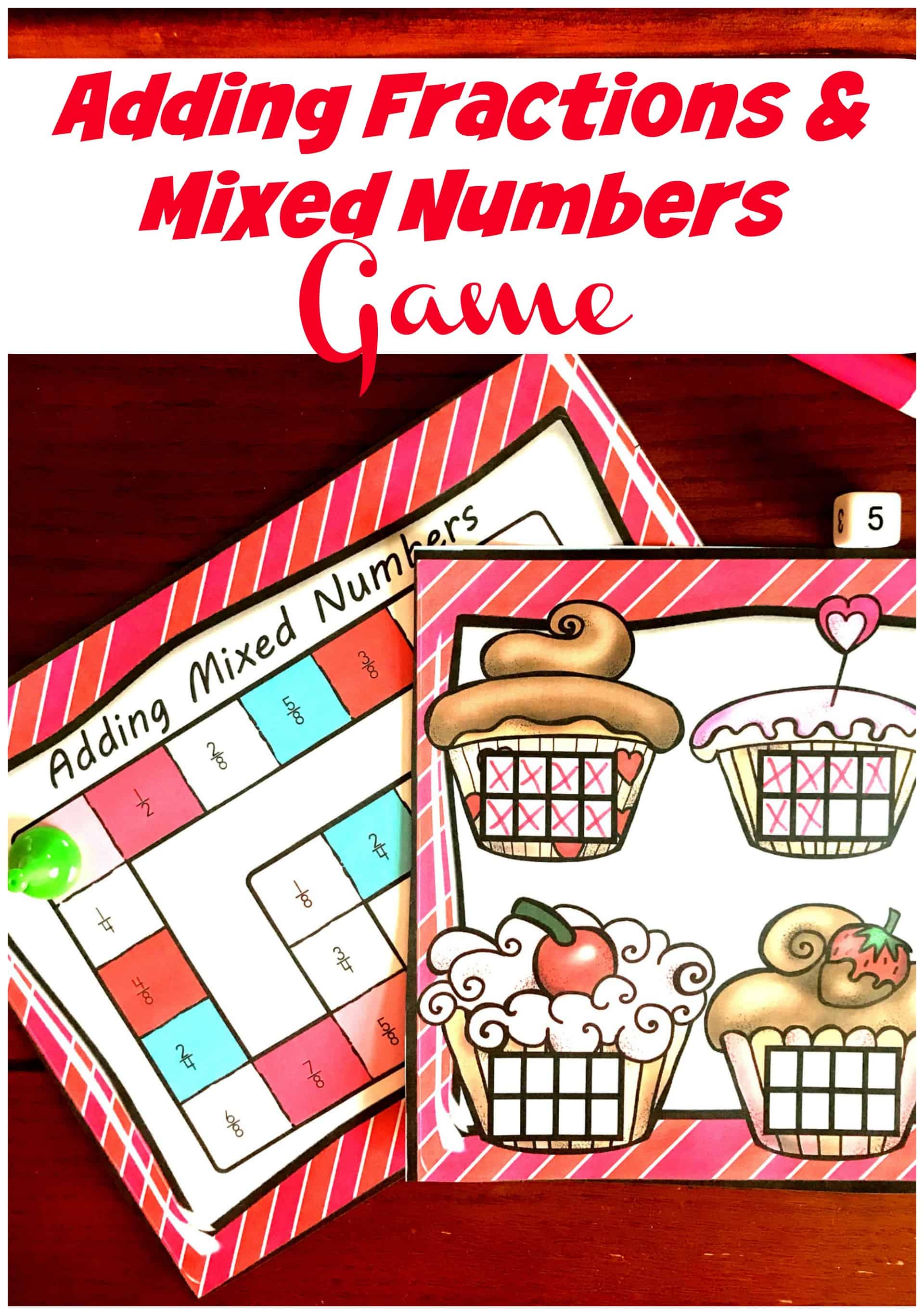 This free adding fractions and mixed number game is a great way to model addition of fractions while having fun! Great game for math centers.