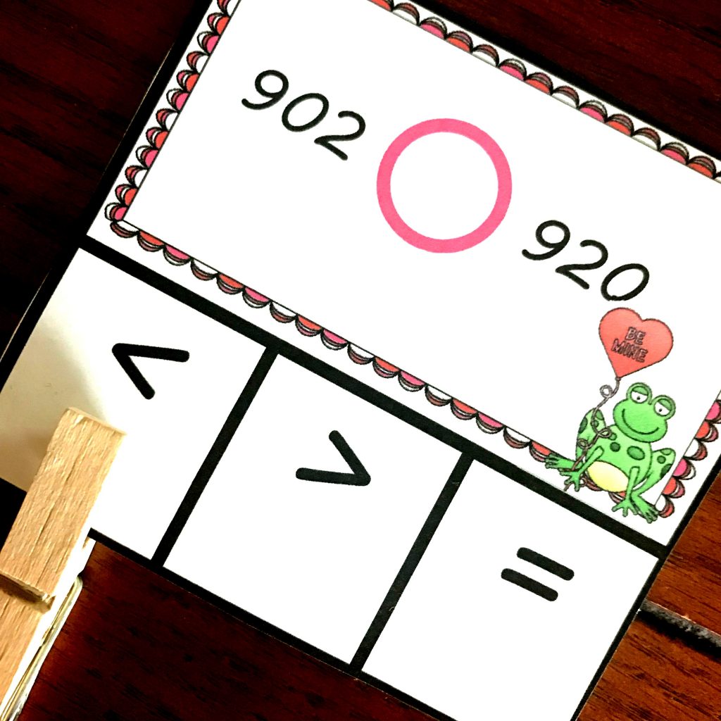 FREE Comparing Three Digit Numbers Clip Cards