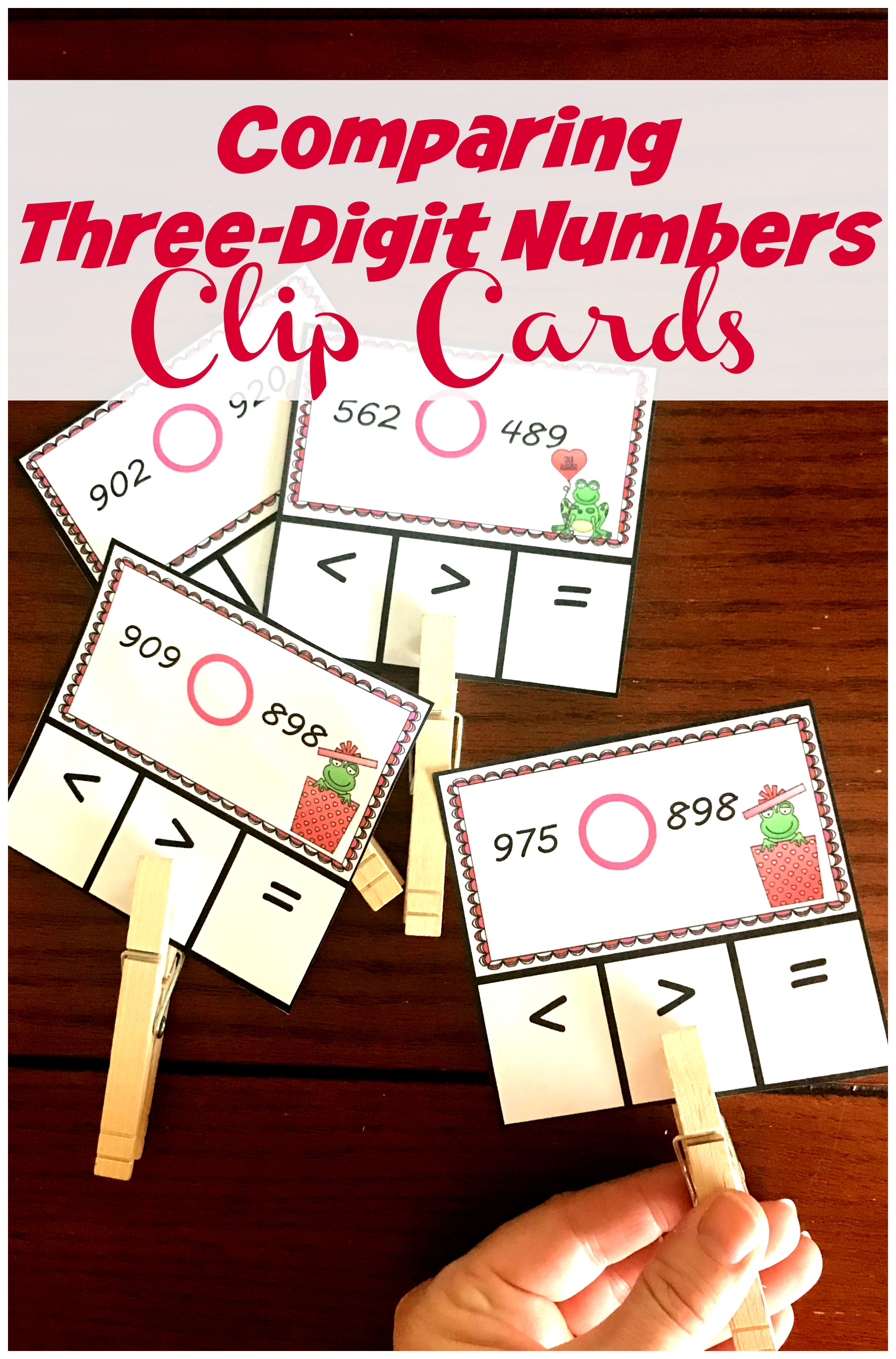 FREE Comparing Three Digit Numbers Clip Cards