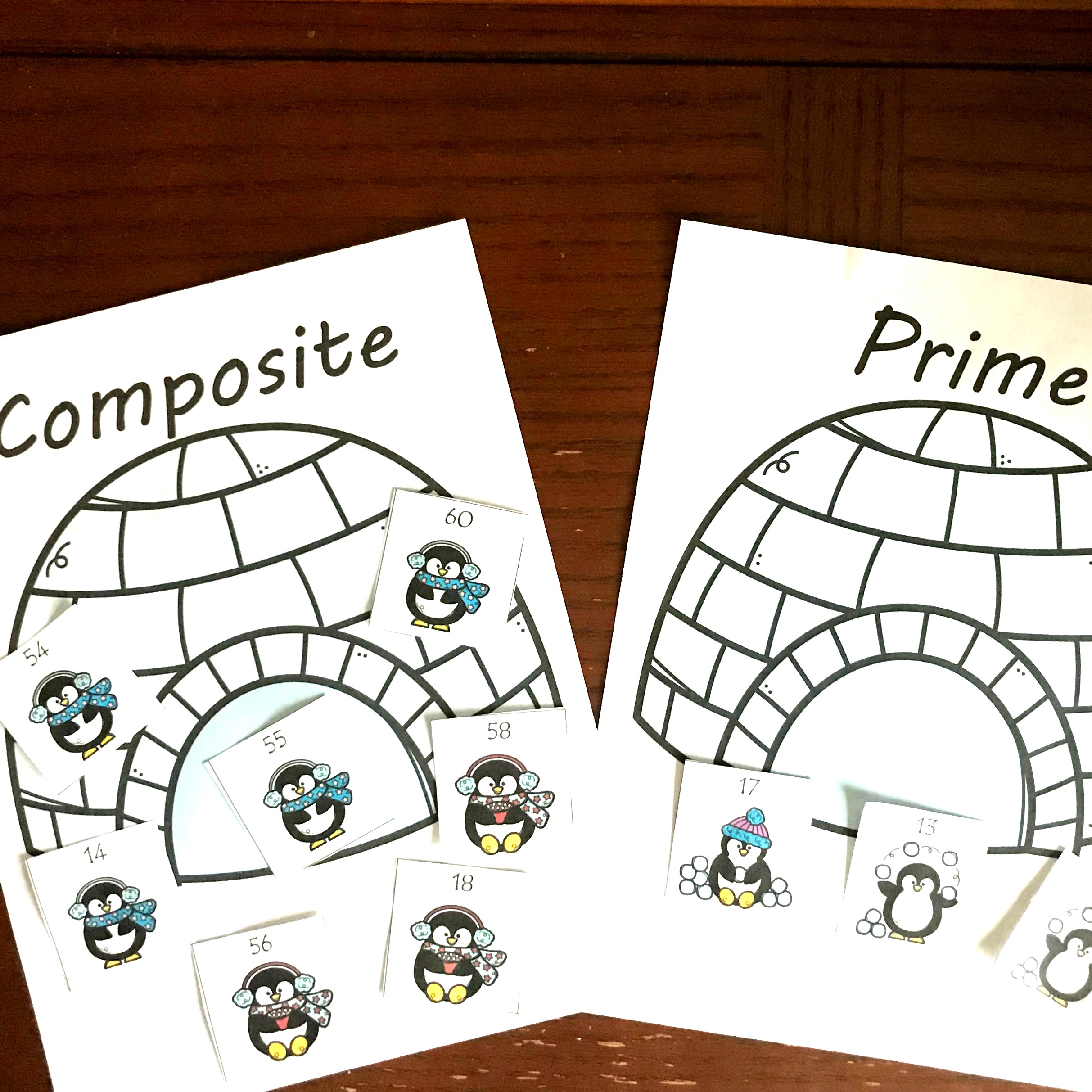 FREE Composite And Prime Numbers Activity Wtih A Winter Theme