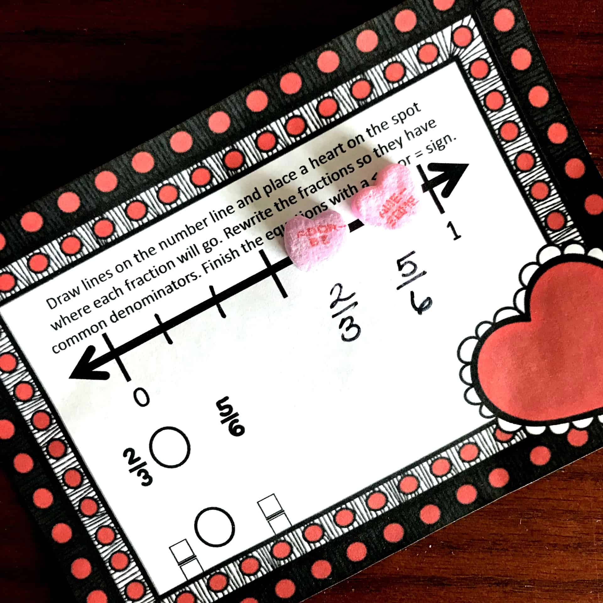 FREE Delicious Comparing Fractions on a Number Line Activity