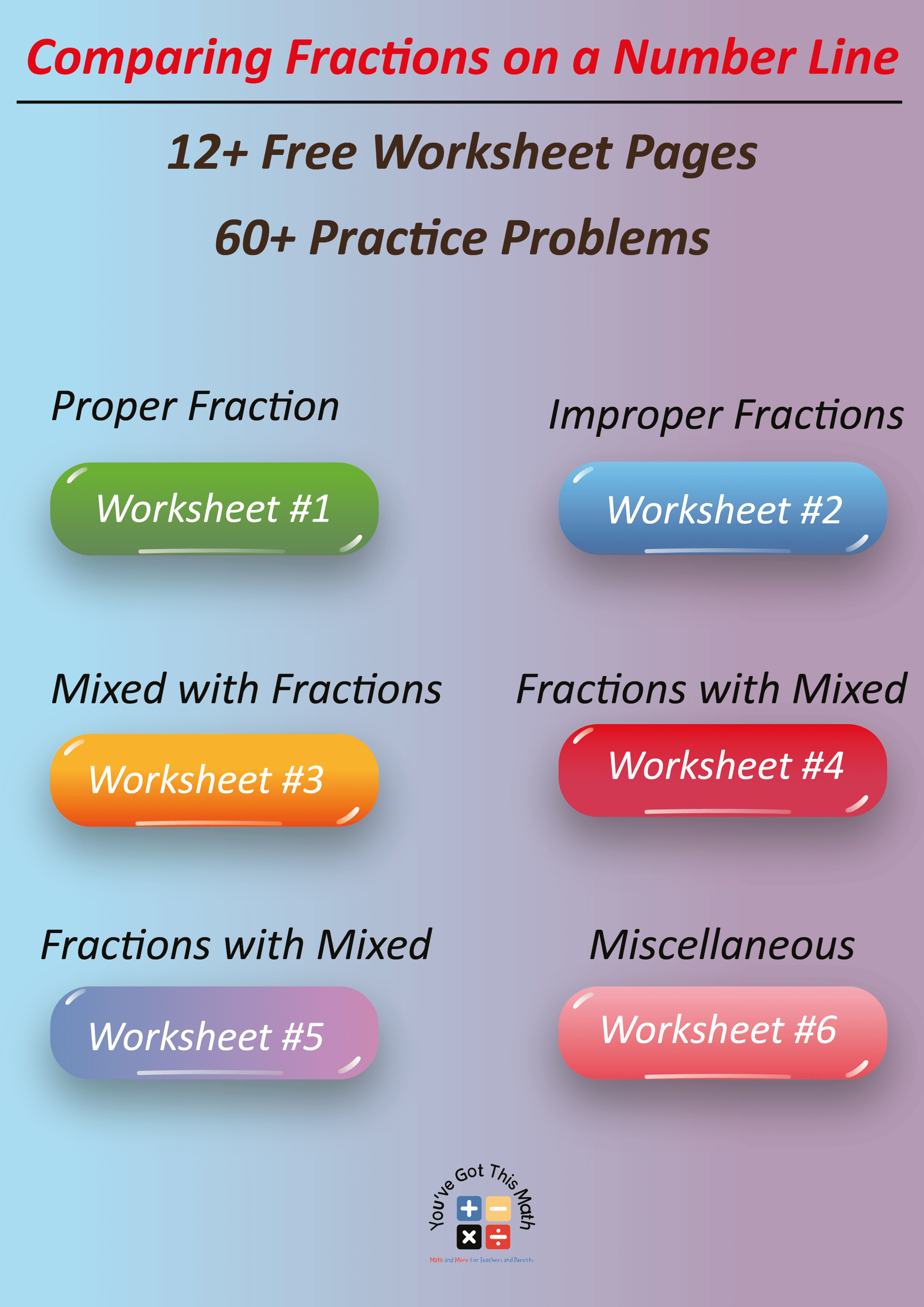 Free Printable Worksheets Fractions On A Number Line