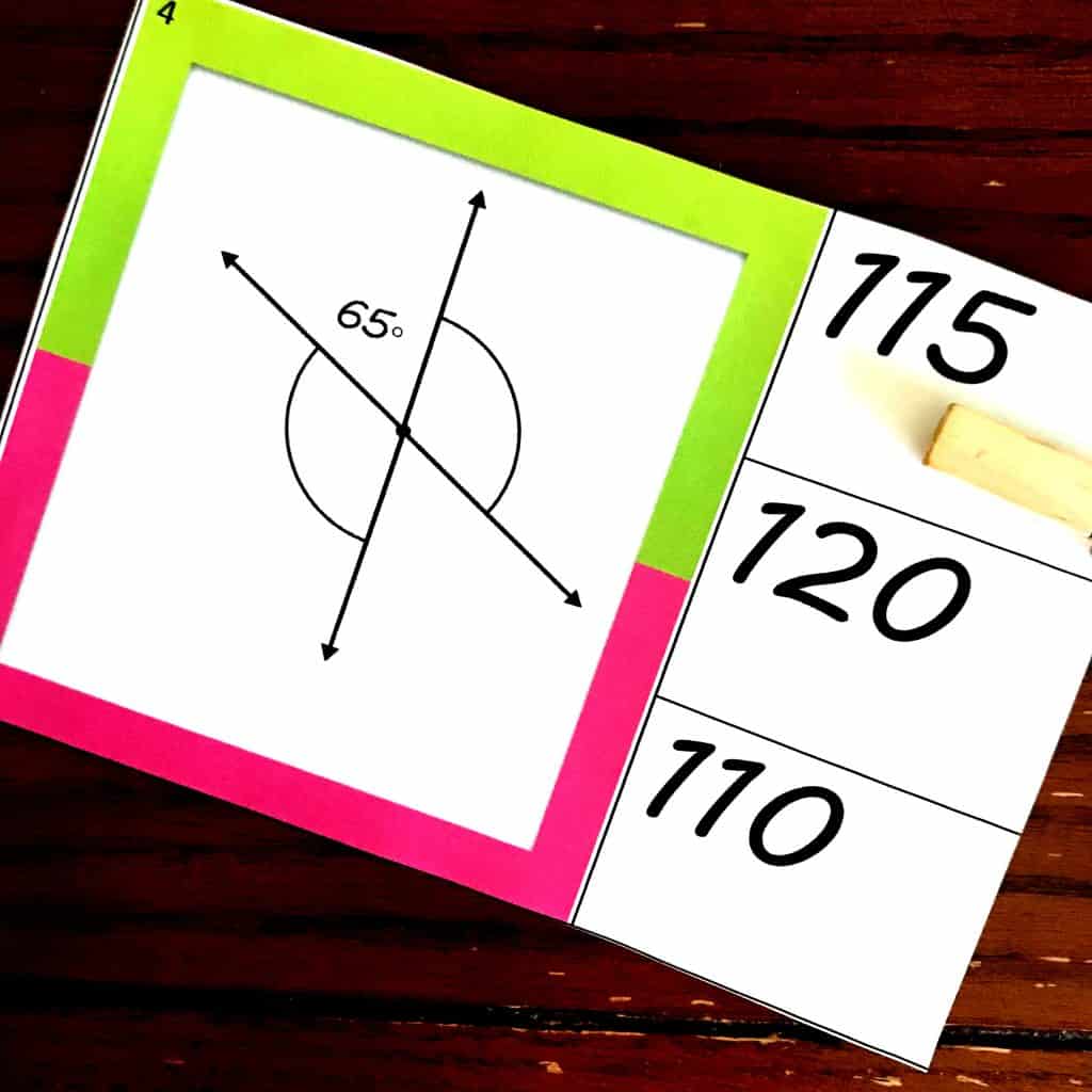 FREE Colorful Adjacent and Vertical Angle Activity with Intersecting Lines