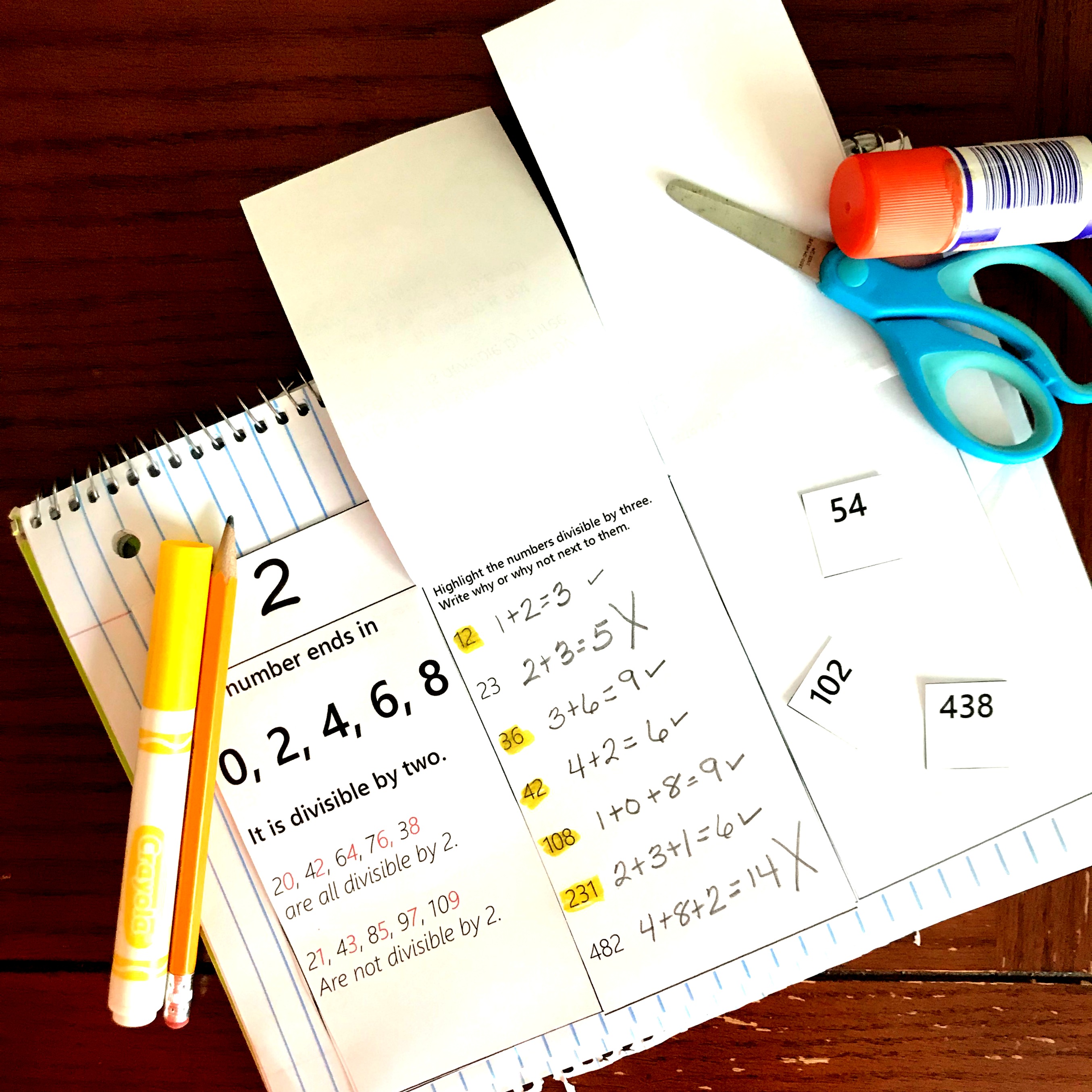 FREE Hands- On Divisibility Rules Interactive Notebook