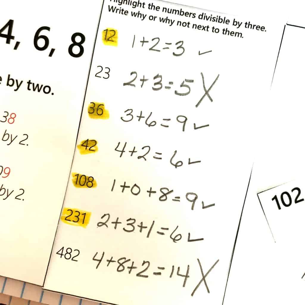 FREE Hands- On Divisibility Rules Interactive Notebook