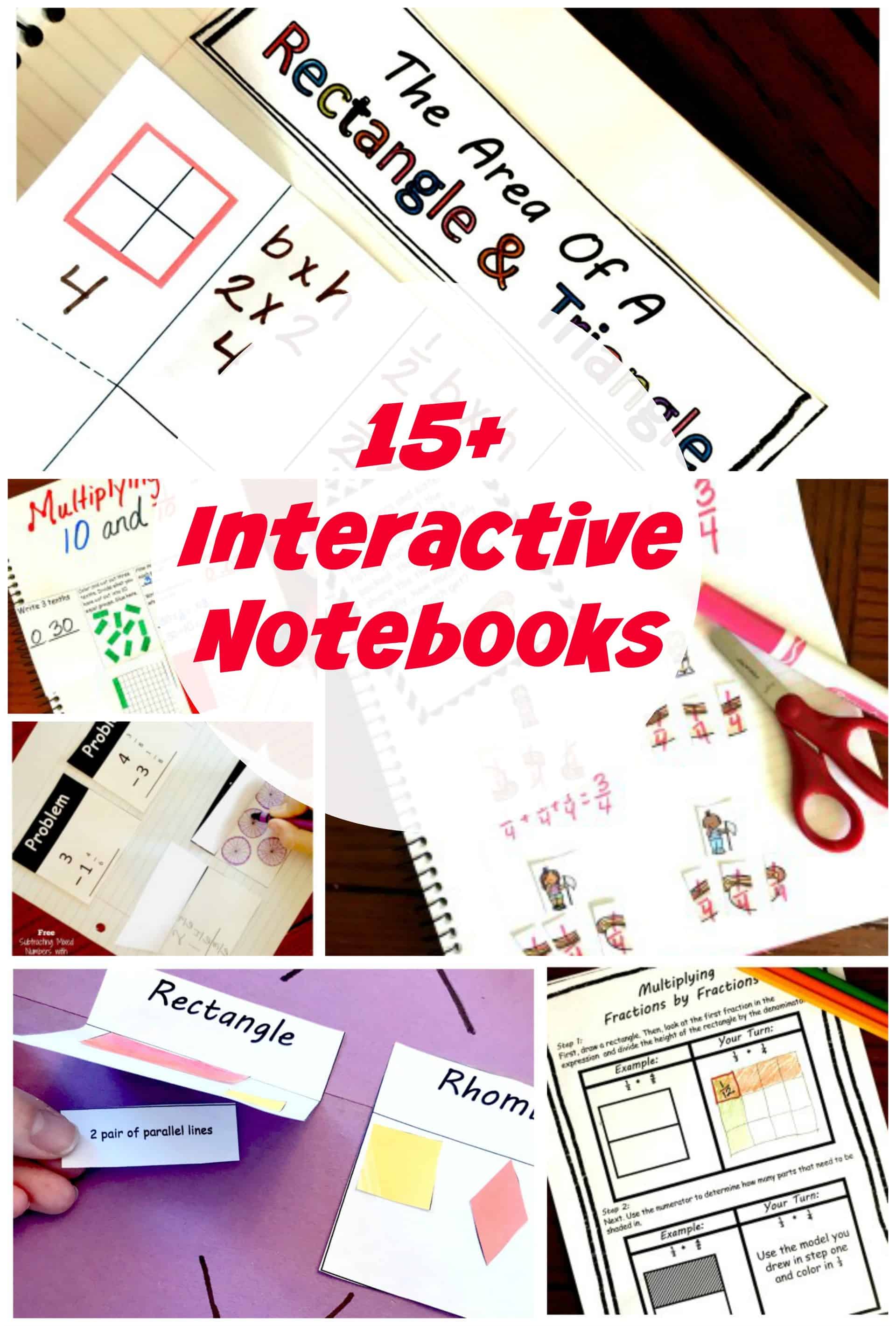 assortment of elementary digital interactive notebooks