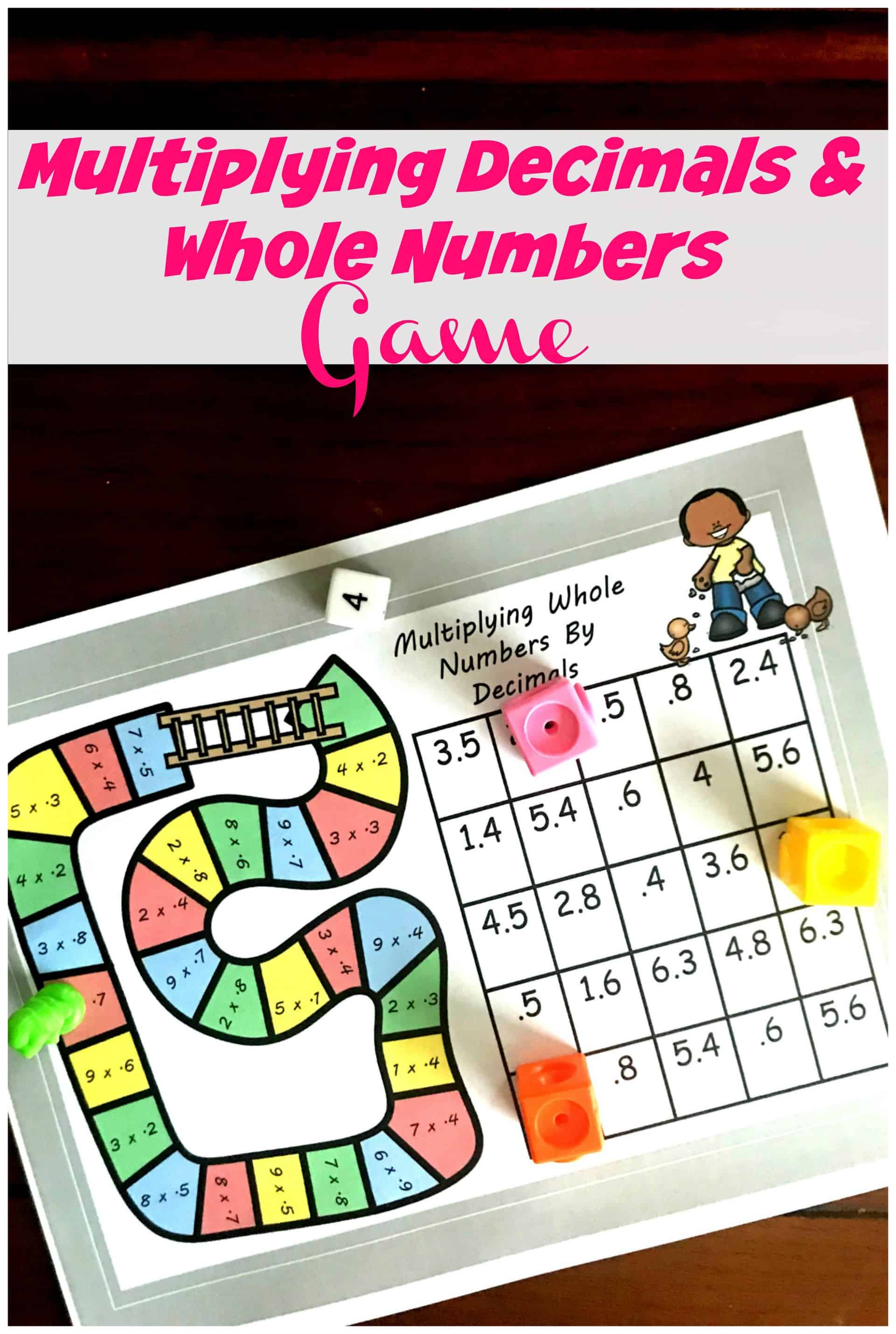 FREE No-Prep Spring Time Game For Multiplying Decimals and Whole Numbers