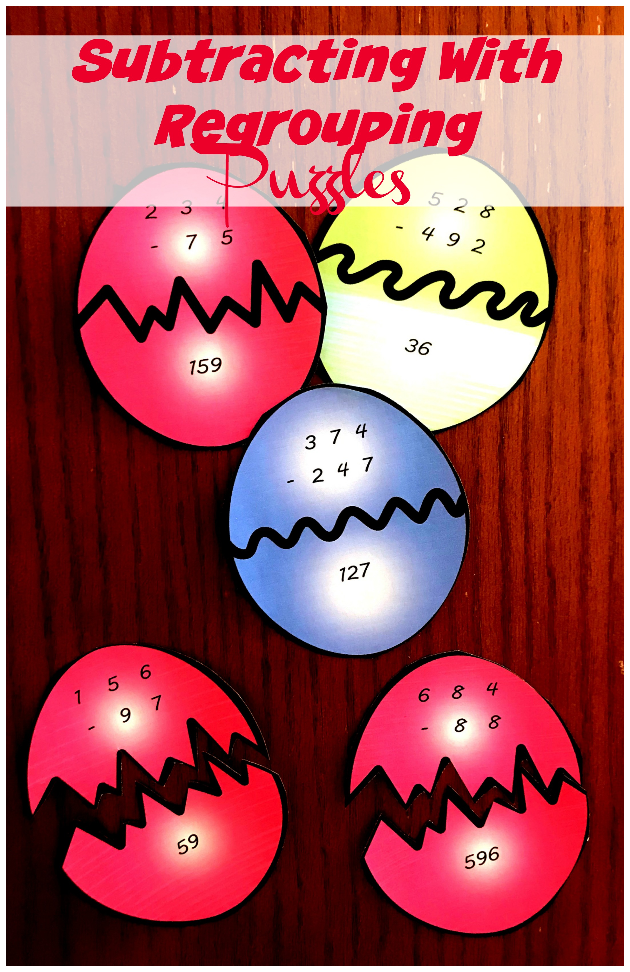 FREE Easter Egg Subtracting With Regrouping Activity