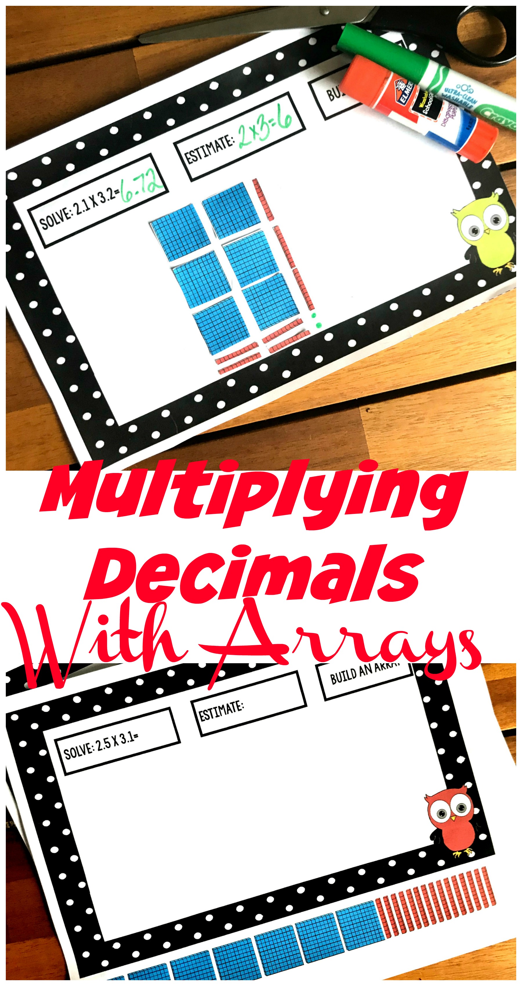 how to model multiplying decimals with arrays free printable