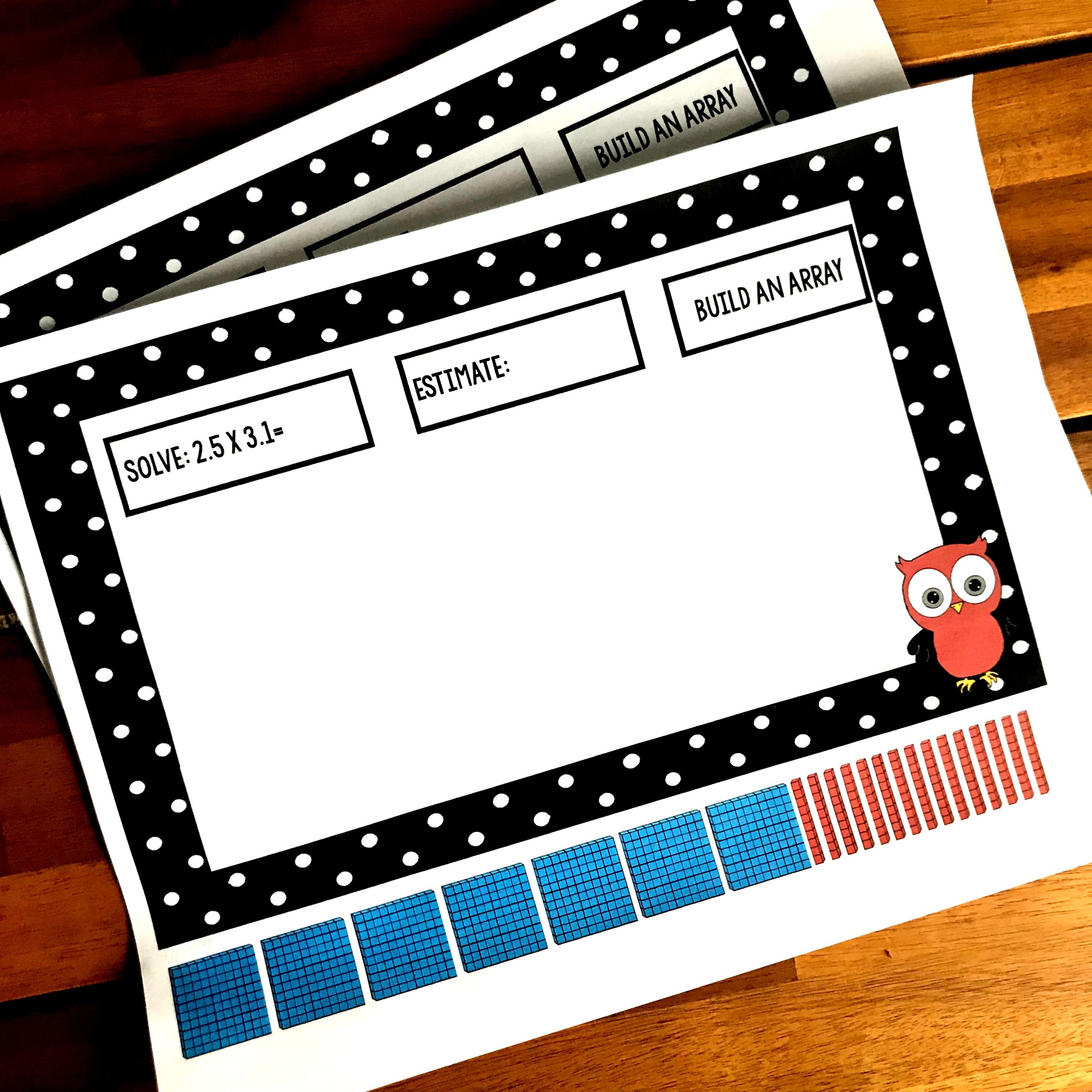 How to Model Multiplying Decimals With Arrays (Free Printable)