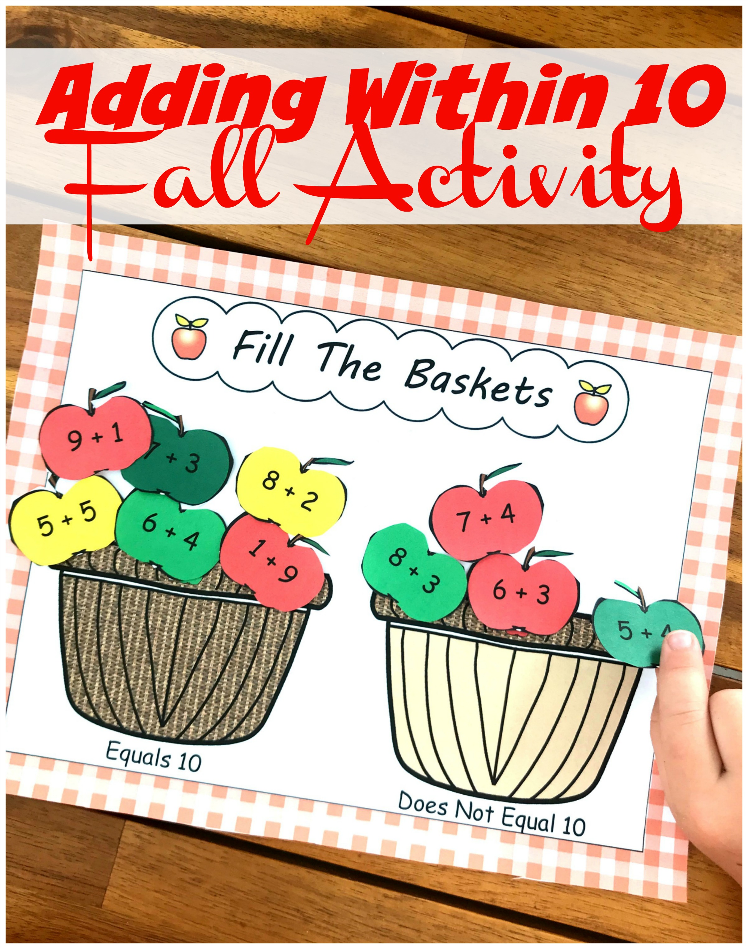 Addition Within 10 Fall Activity Sorting Expressions Free Printable