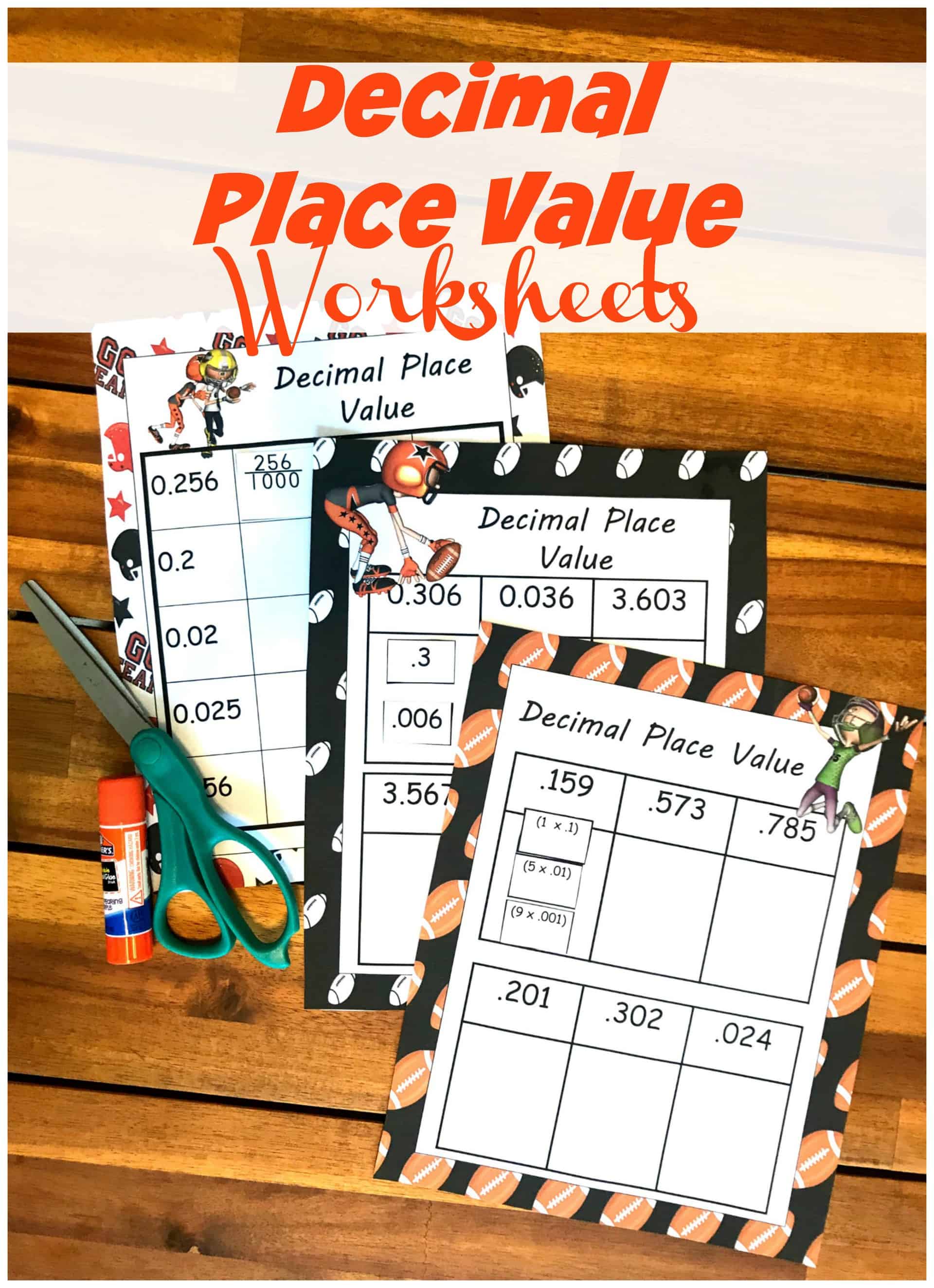 Free Cut and Paste Decimal Place Value Worksheets (Expanded Form)