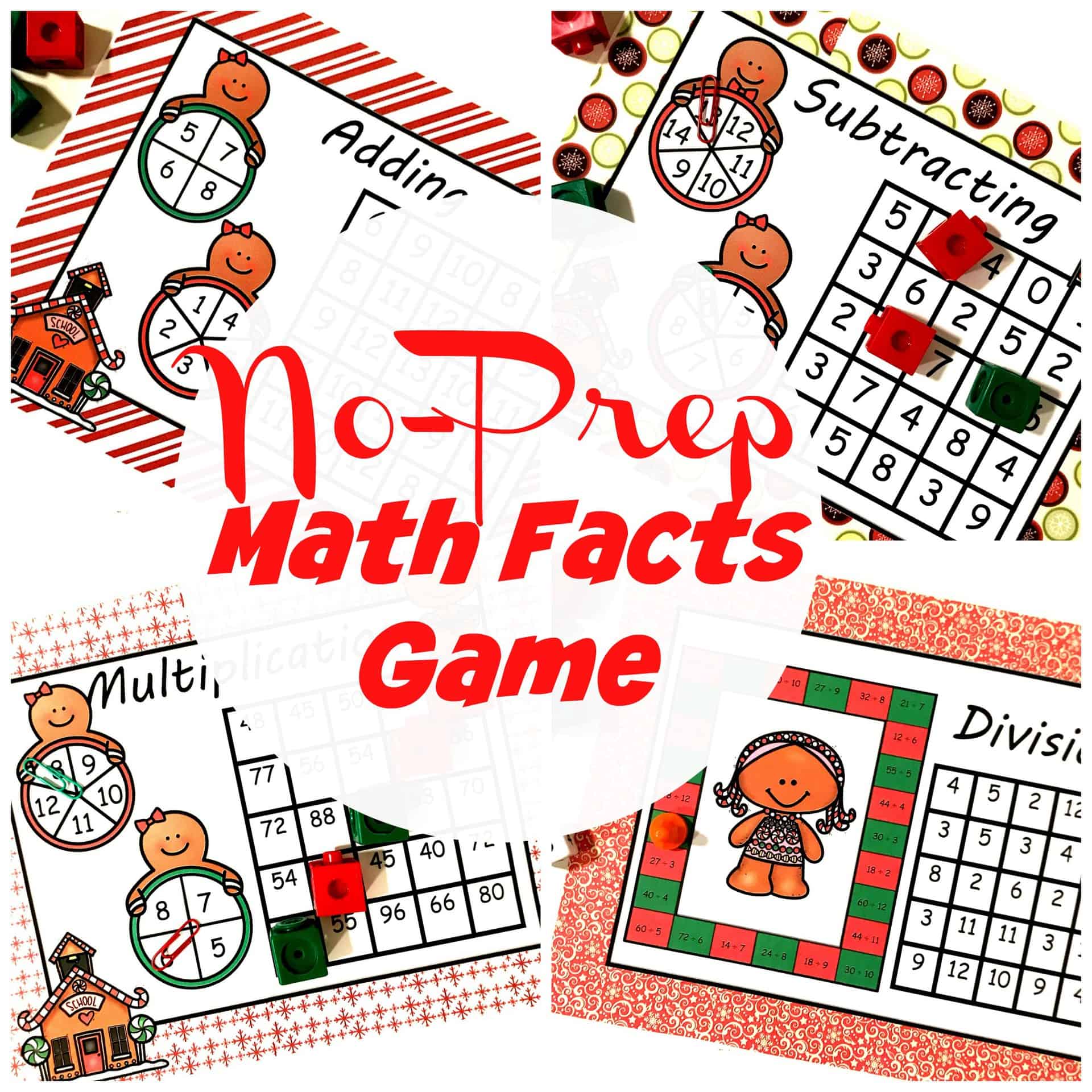 Math Facts Practice | Christmas | Printable | No Prep