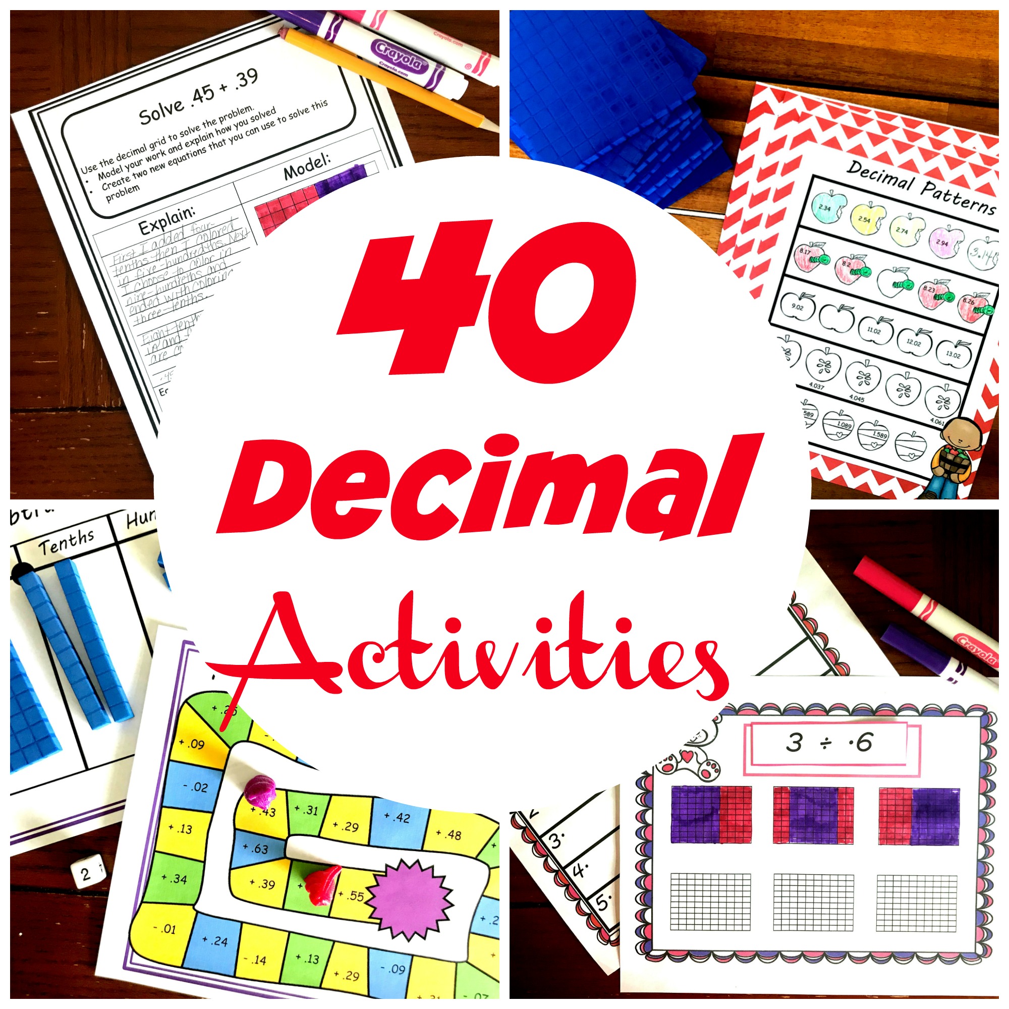 40 decimal activities free hands on fun