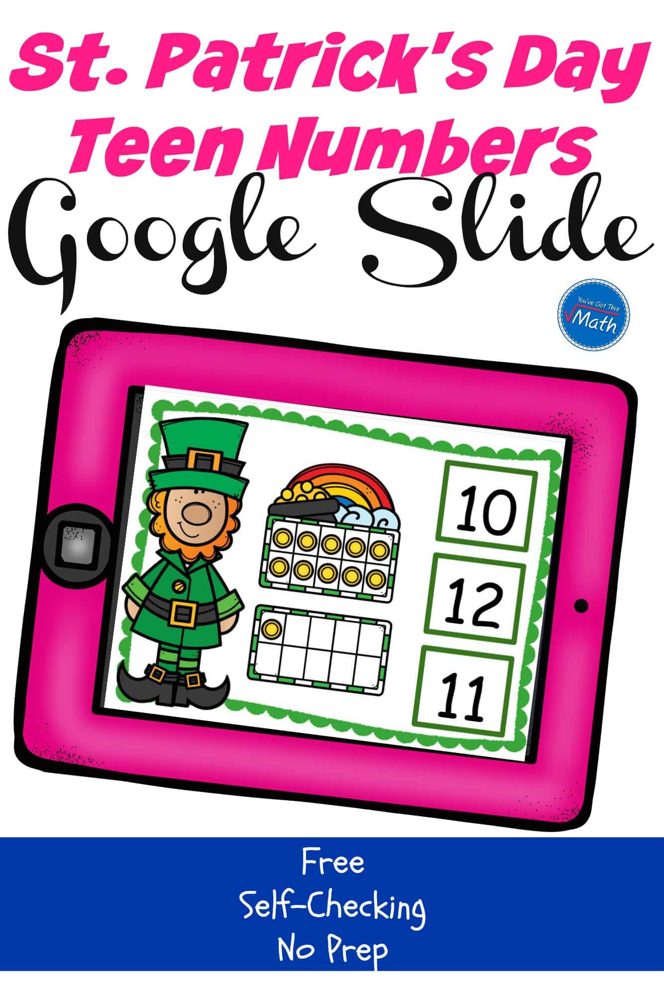 FREE St. Patrick's Day Teen Number Activity (Google Slides)