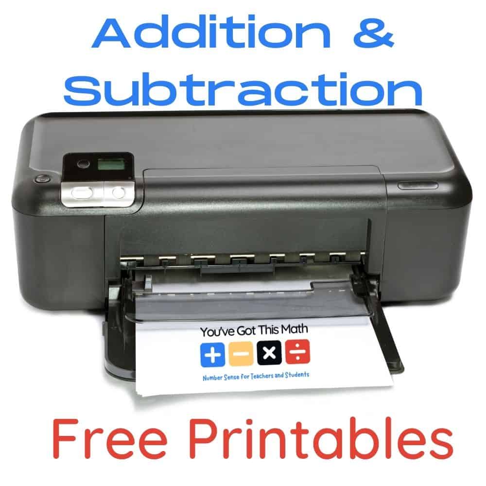 printables for addition and subtraction