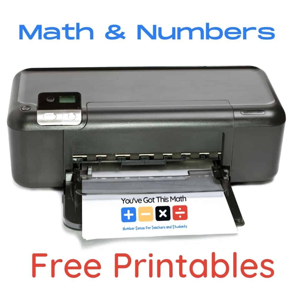 Math and Number Sense | Free Printables