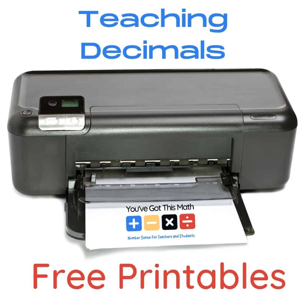 printables for teaching decimals