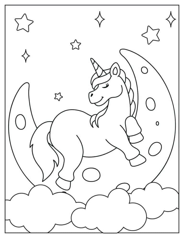 Unicorn and Rainbow Coloring Pages Image 10