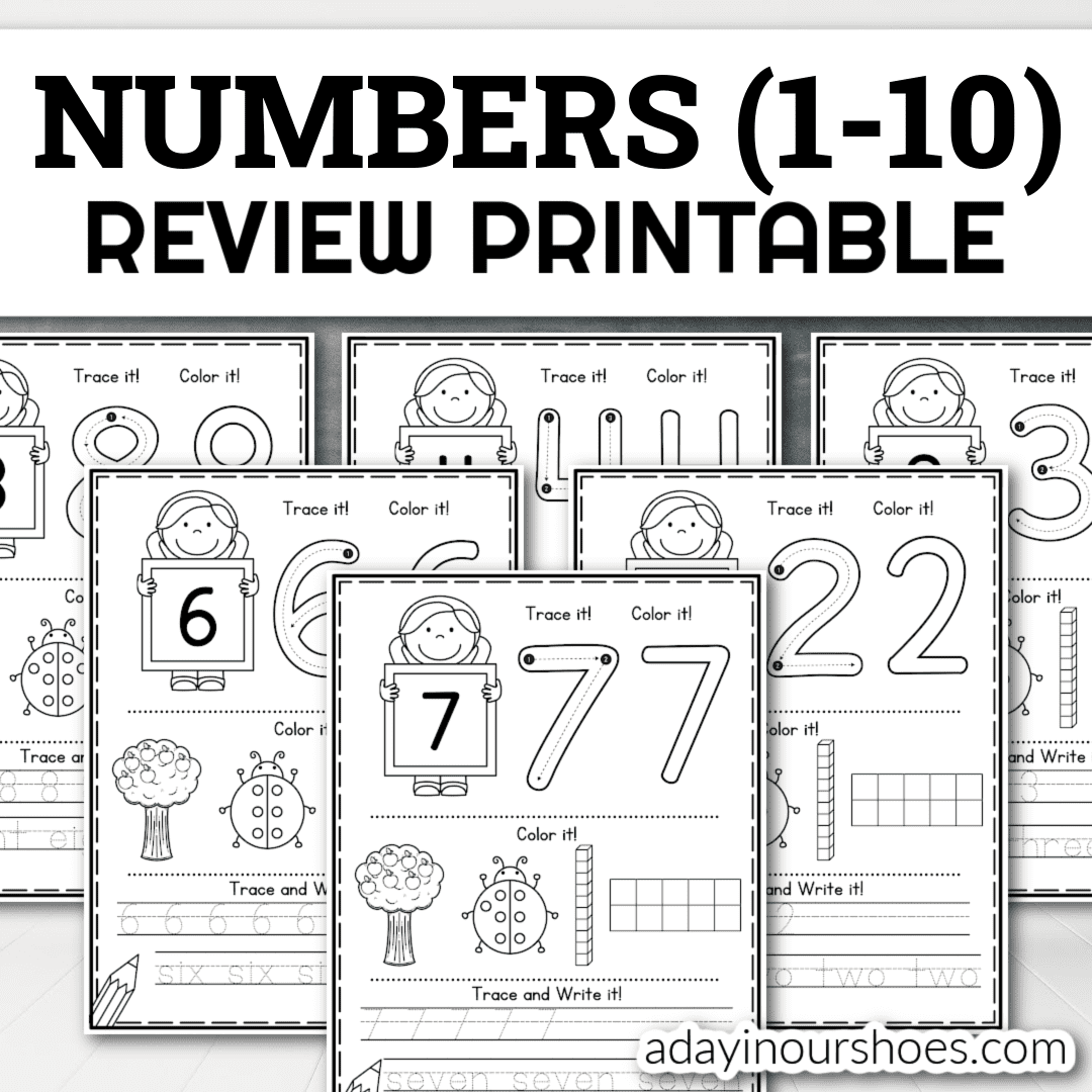 Number 1-10 Tracing and Review Worksheets | Free
