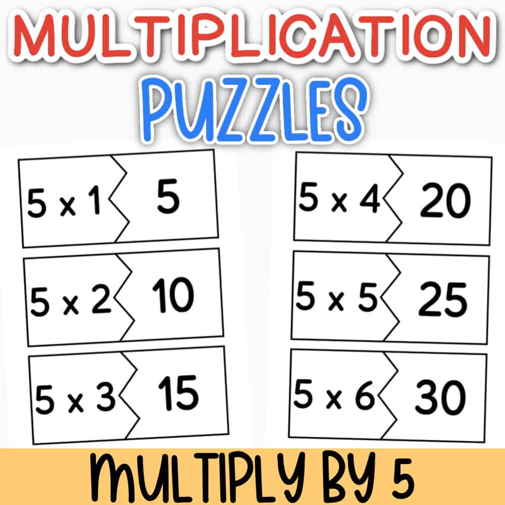 5 times table puzzle worksheet