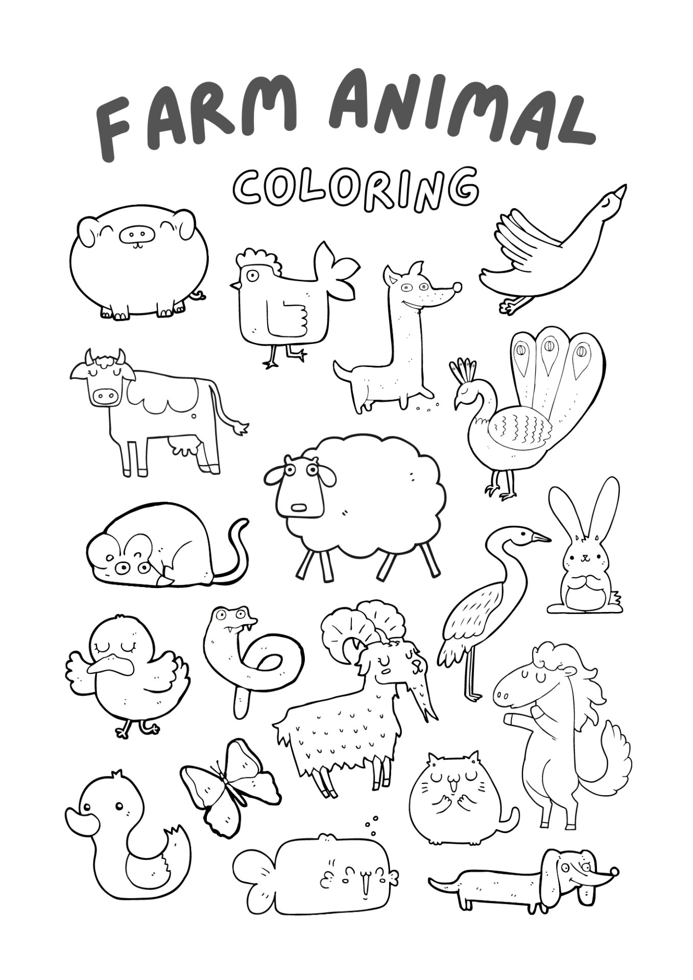 Farm Animals Coloring Page Animals Coloring Page Coloring Lupon gov ph