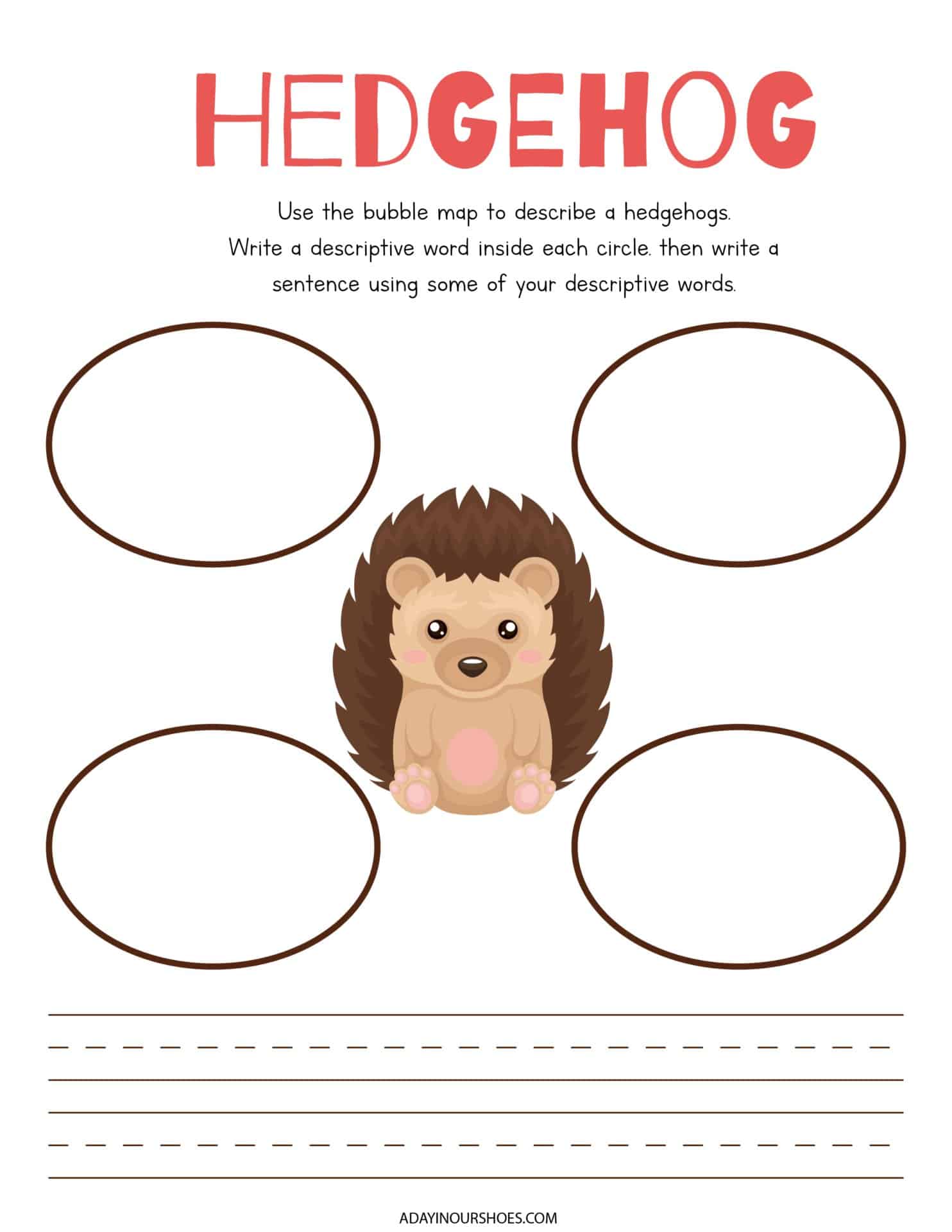 Free Hedgehog Worksheets | Printable