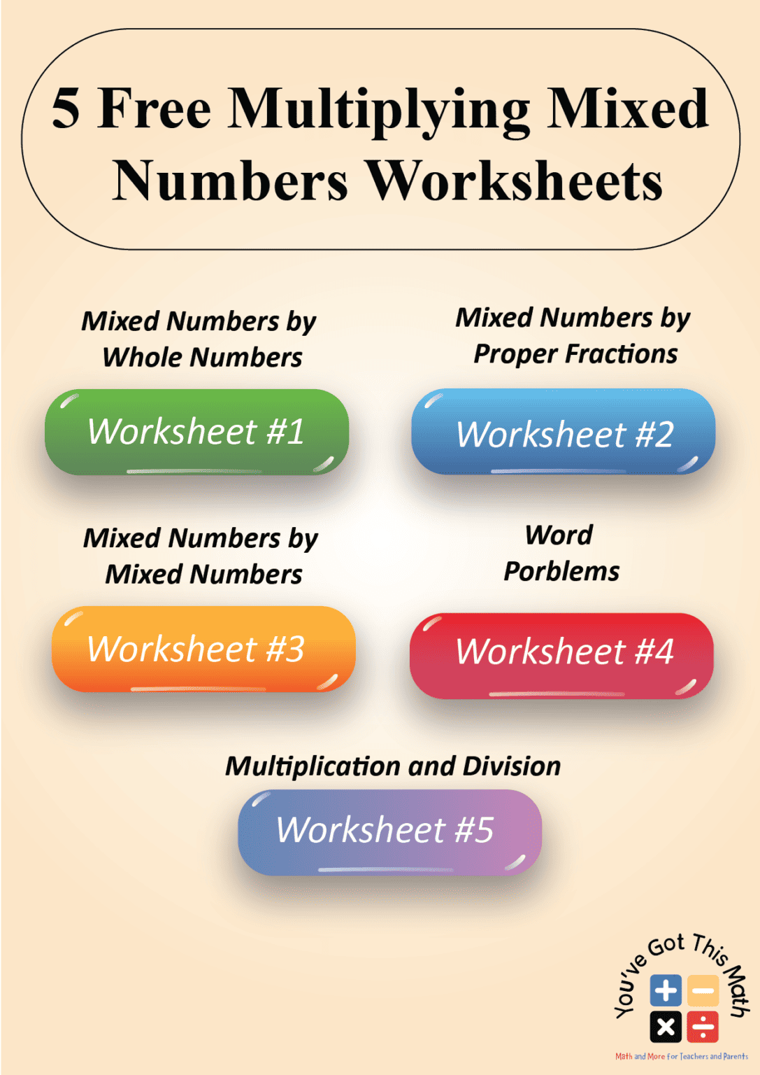 5 Free Multiplying Mixed Numbers Worksheet | Fun Activities