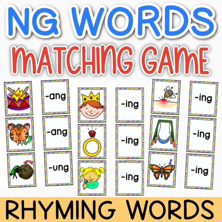 Words With NG NG Ending Words Free Games Worksheets